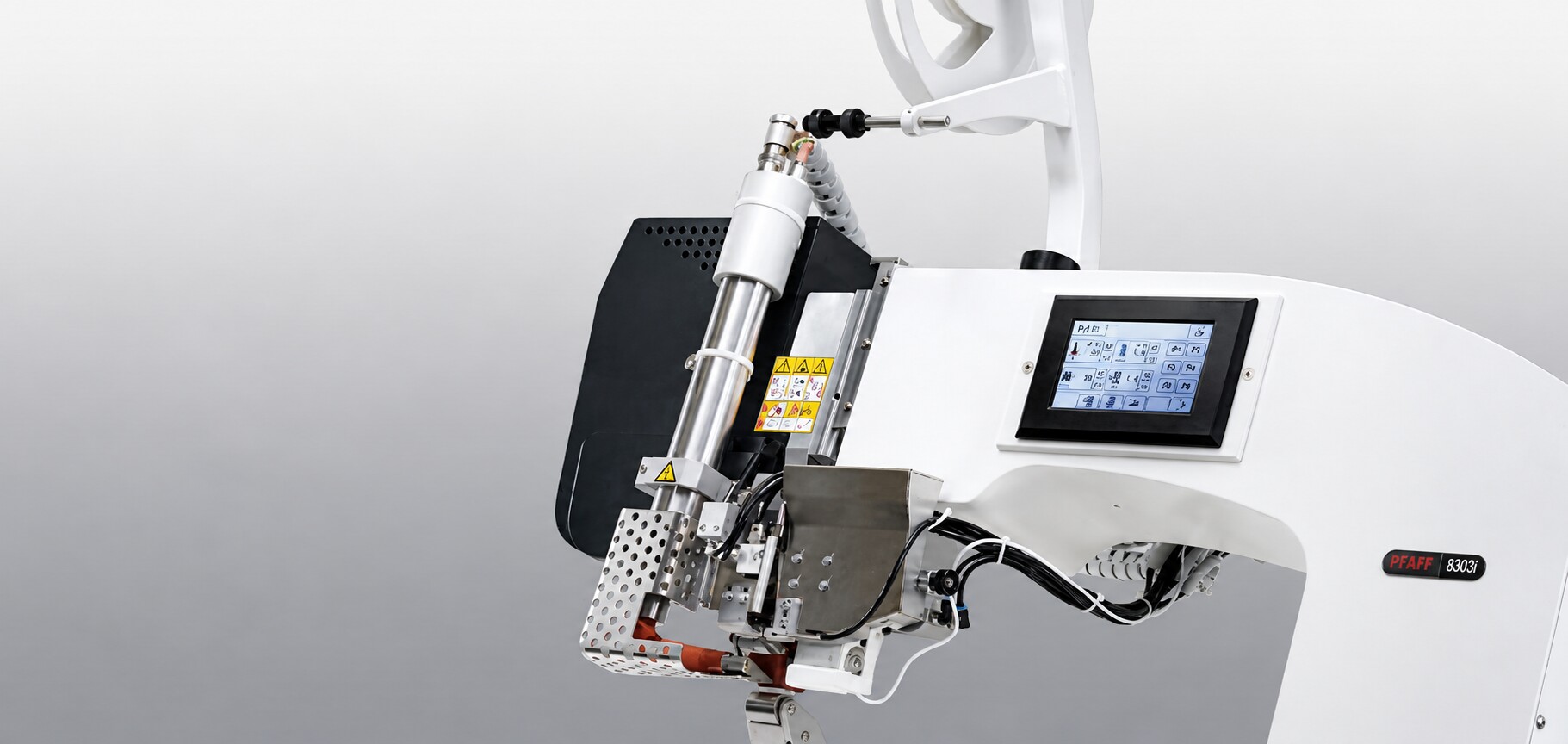 PFAFF hot-air taping machine with touchscreen control panel